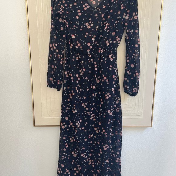 Volcom Two-Piece Silk Maxi Floral Dress w/Cotton Slip - Picture 4 of 6